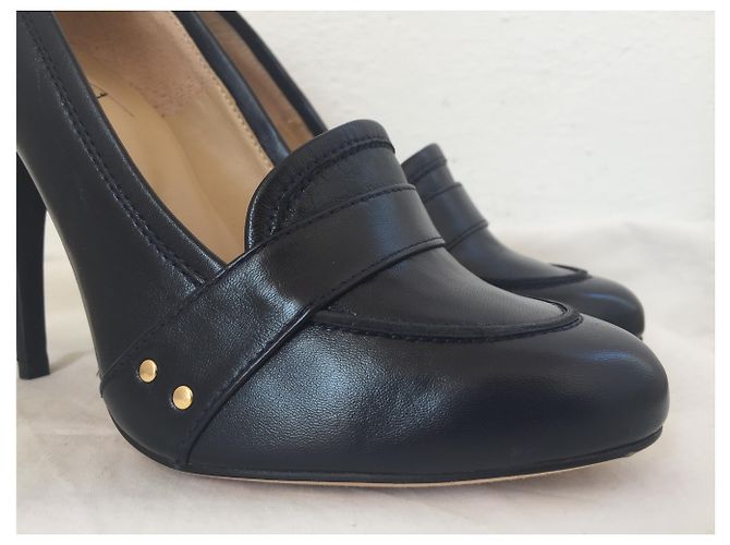Autre Marque Décolleté Lamarthe Pelle Blu Scuro 39 - vista 5