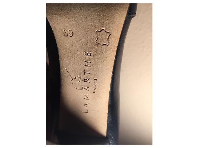 Autre Marque Décolleté Lamarthe Pelle Blu Scuro 39 - vista 7