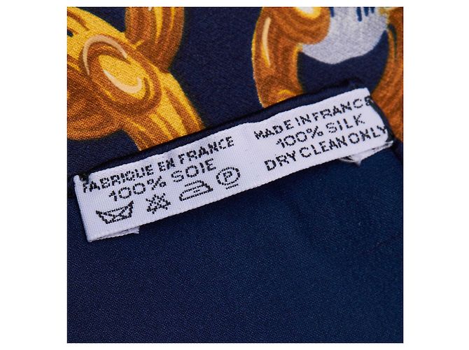 Bufanda De Seda Estampada Azul De Chanel Dorado Azul marino - vista 3