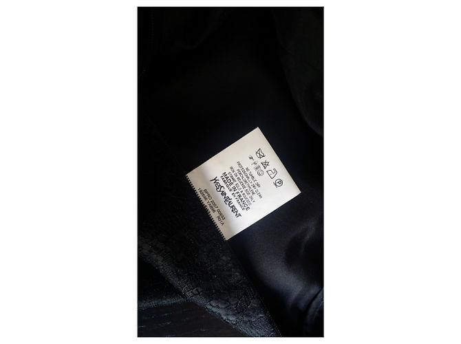 Robe bustier en dentelle noire Yves Saint Laurent - vue 13