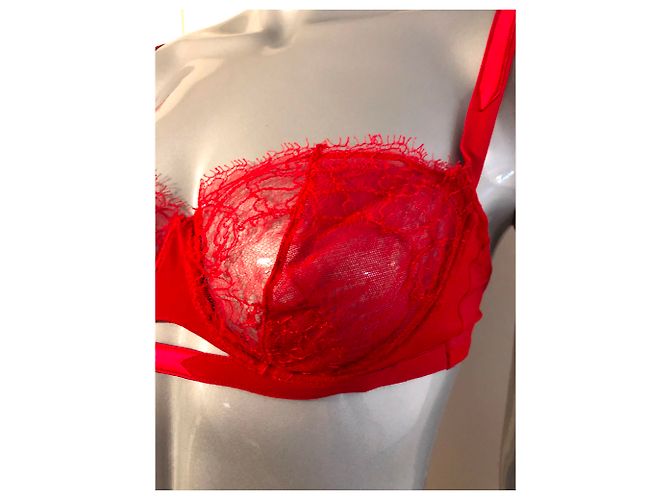 Autre Marque Set RC Rescentini in pizzo rosso Top e Tanga - vista 3