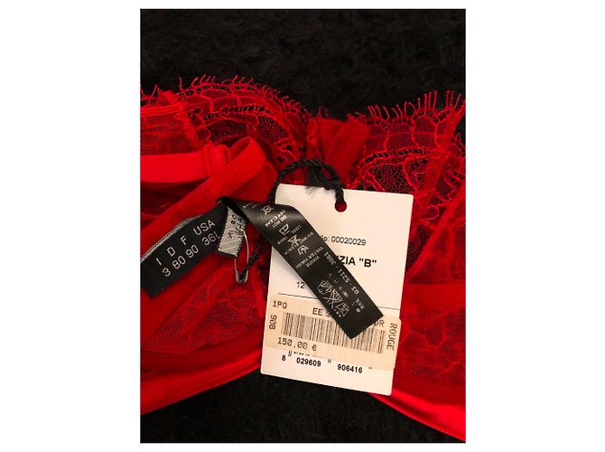 Autre Marque Set RC Rescentini in pizzo rosso Top e Tanga - vista 6