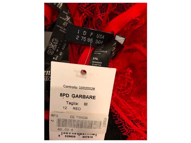 Autre Marque Set RC Rescentini in pizzo rosso Top e Tanga - vista 7