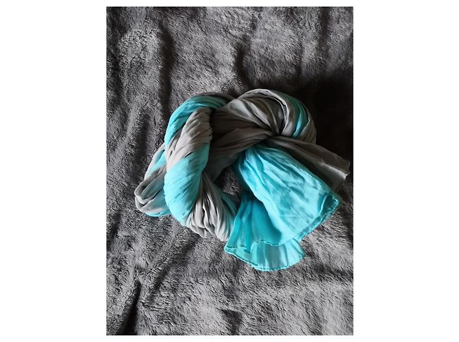 IKKS escote de algodón arrugado NUEVO Gris Turquesa - vista 5