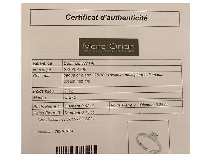 Autre Marque Marc Orian Solitärring Weißgold Multi Diamanten - Ansicht 5