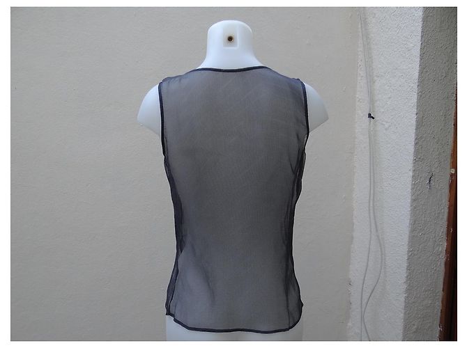 Giorgio Armani Top e Camicia in Seta Blu Navy - vista 9