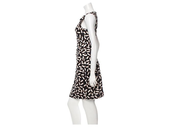 Diane Von Furstenberg Vestido de seda DvF Glasmary Castaño Negro Crudo - vista 2