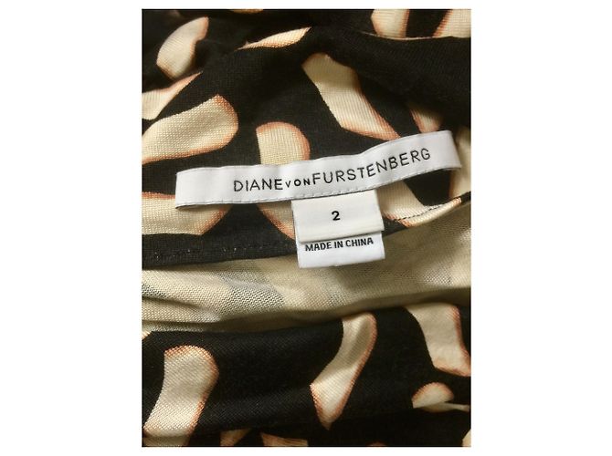 Diane Von Furstenberg Vestido de seda DvF Glasmary Castaño Negro Crudo - vista 4