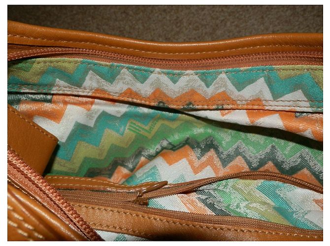 Borsa in pelle e tela Missoni Marrone Verde - vista 10