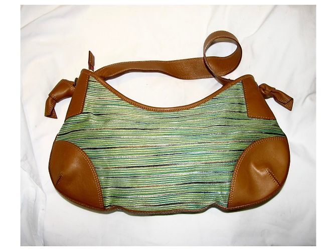 Borsa in pelle e tela Missoni Marrone Verde - vista 2