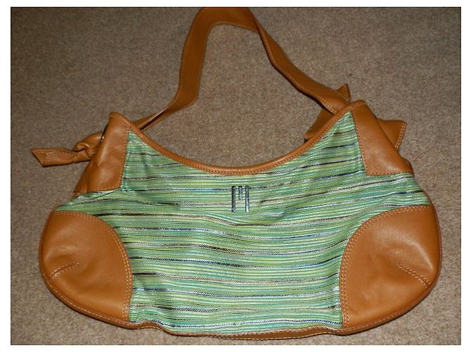Borsa in pelle e tela Missoni Marrone Verde - vista 7