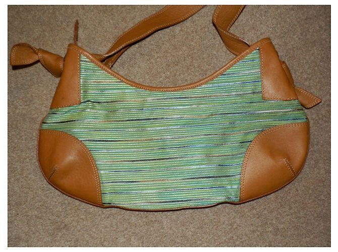 Borsa in pelle e tela Missoni Marrone Verde - vista 8