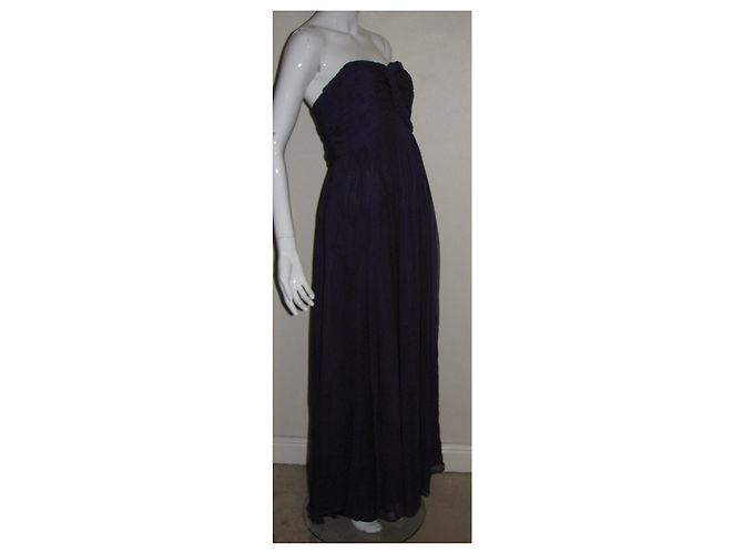 Vestido gala de seda de Marchesa Notte. Púrpura - vista 3