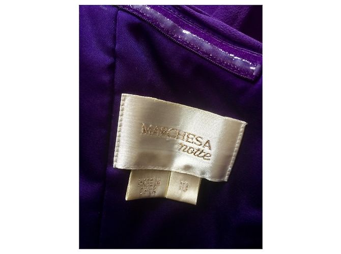 Vestido gala de seda de Marchesa Notte. Púrpura - vista 9