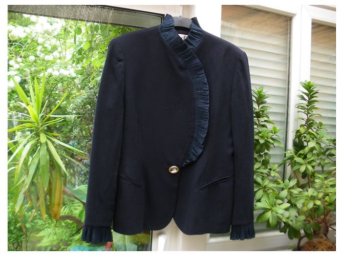 Christian Dior Wolljacke Dunkelblau - Ansicht 3