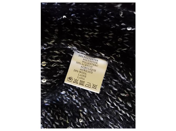 Autre Marque Peace N' Love Paillettenjacke Schwarz Silber - Ansicht 3