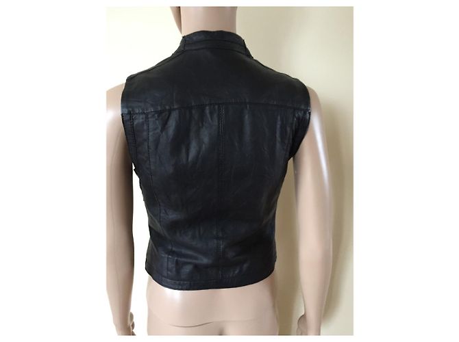 Autre Marque Warehouse Lederjacke Schwarz - Ansicht 2