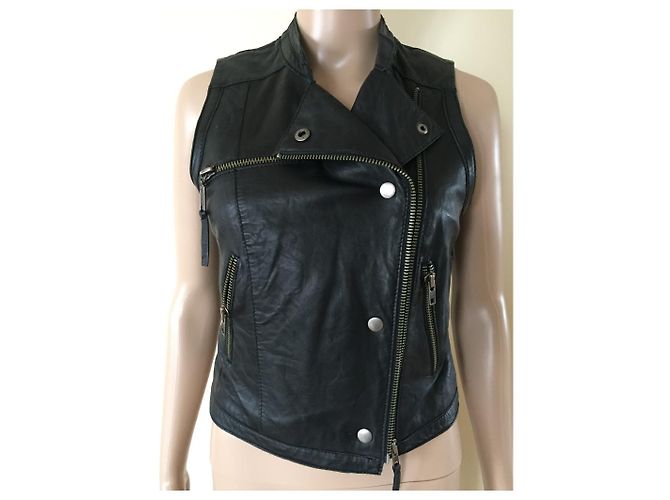 Autre Marque Warehouse Lederjacke Schwarz - Ansicht 3