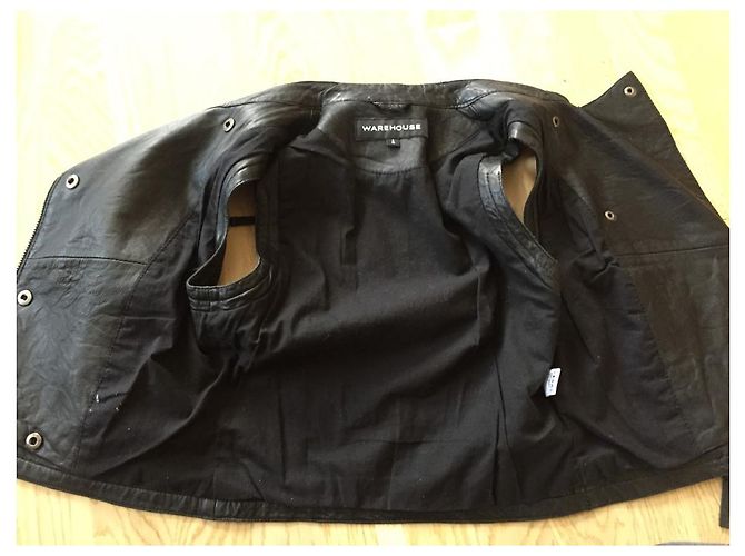 Autre Marque Warehouse Lederjacke Schwarz - Ansicht 4