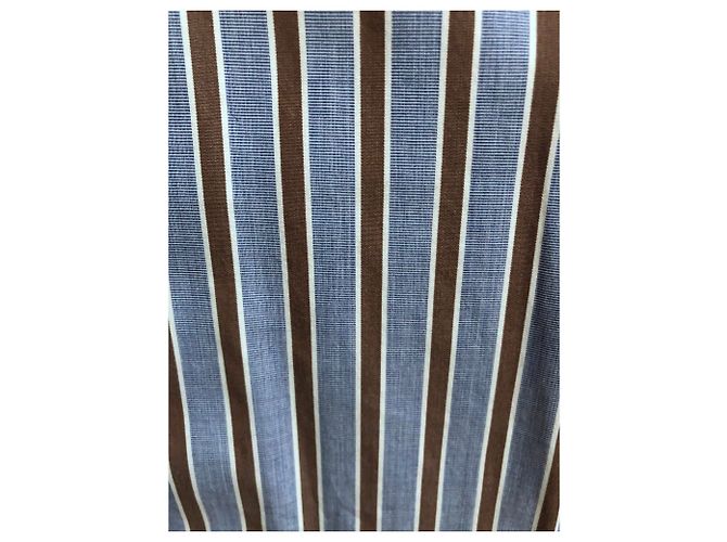 Massimo Dutti camisa azul branca marrom de T. XL (43-44) - vista 4