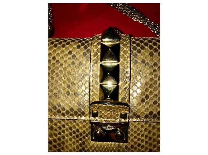 Valentino Garavani Corpo in oro croce Python in edizione limitata Rockstud D'oro Bronzo - vista 6