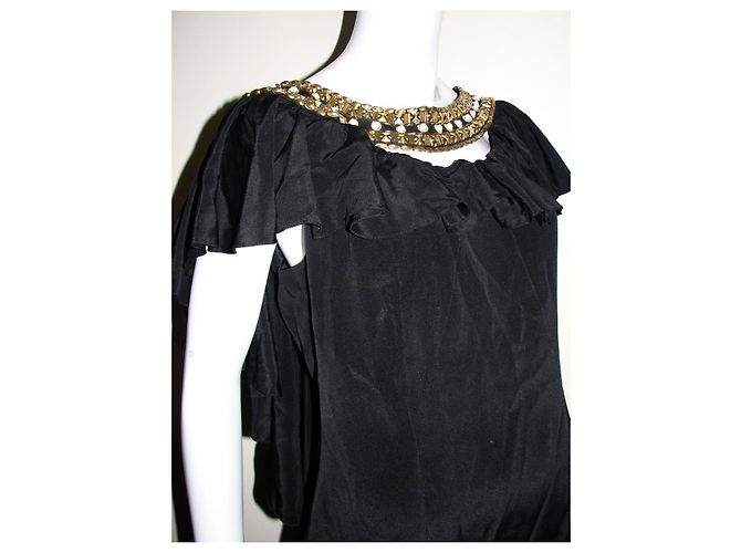 Temperley London Verziertes Seidenkleid Schwarz Golden - Ansicht 5