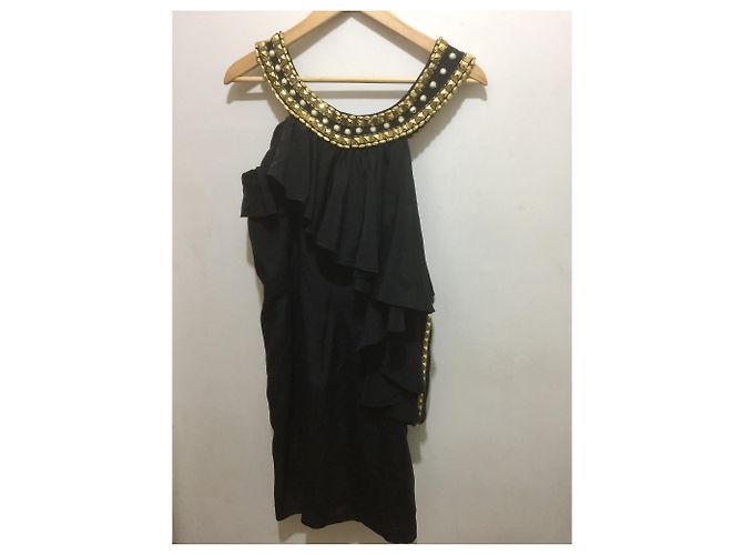 Temperley London Verziertes Seidenkleid Schwarz Golden - Ansicht 8