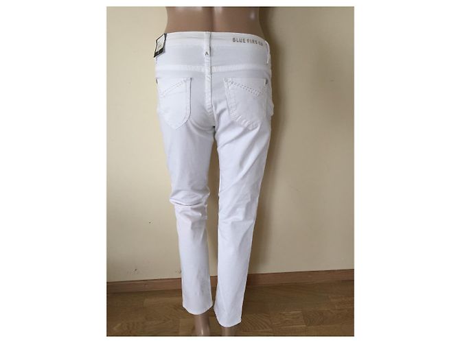 Autre Marque Pantaloni Blue Fire in cotone bianco - vista 2