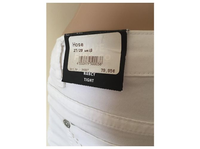 Autre Marque Pantaloni Blue Fire in cotone bianco - vista 3