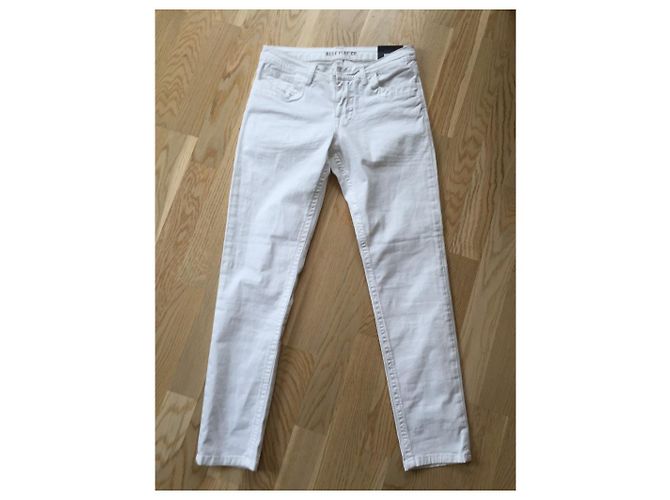 Autre Marque Pantaloni Blue Fire in cotone bianco - vista 4