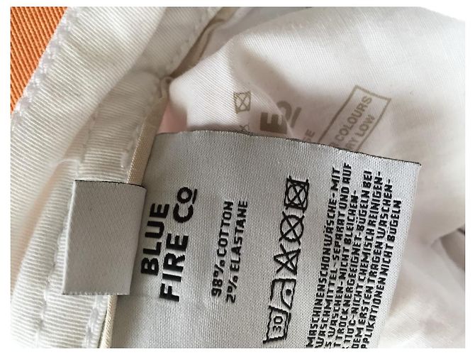 Autre Marque Pantaloni Blue Fire in cotone bianco - vista 6