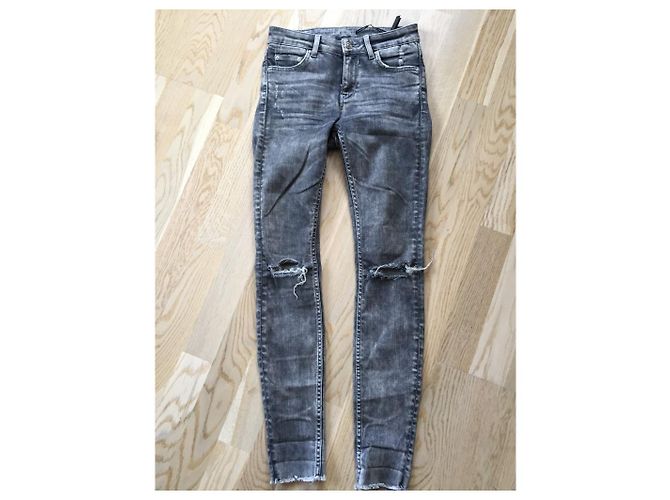 Vaqueros Zara Beige y Gris de Algodón XS - vista 5