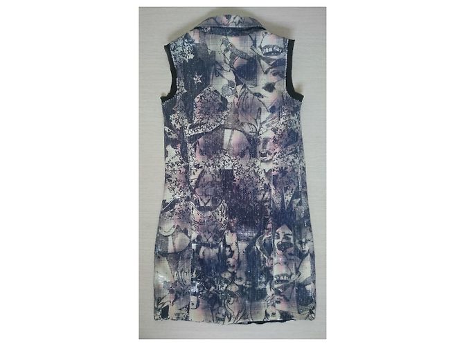 Diesel Vestido corto sin mangas Blanco Púrpura Azul claro - vista 2
