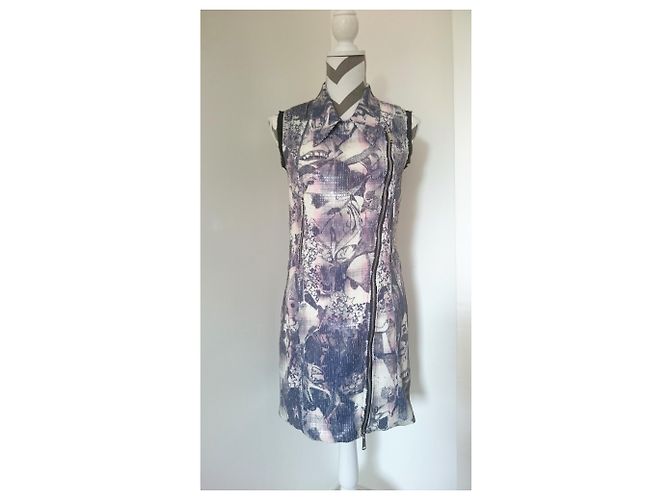 Diesel Vestido corto sin mangas Blanco Púrpura Azul claro - vista 3