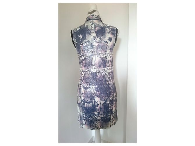 Diesel Vestido corto sin mangas Blanco Púrpura Azul claro - vista 5