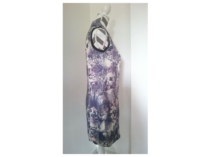 Diesel Vestido corto sin mangas Blanco Púrpura Azul claro - vista 6