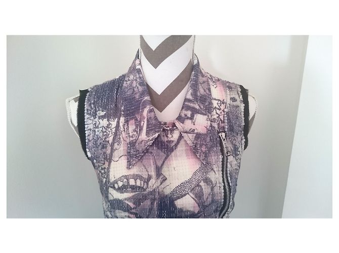 Diesel Vestido corto sin mangas Blanco Púrpura Azul claro - vista 7