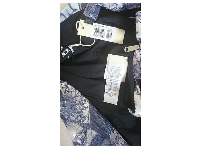 Diesel Vestido corto sin mangas Blanco Púrpura Azul claro - vista 9