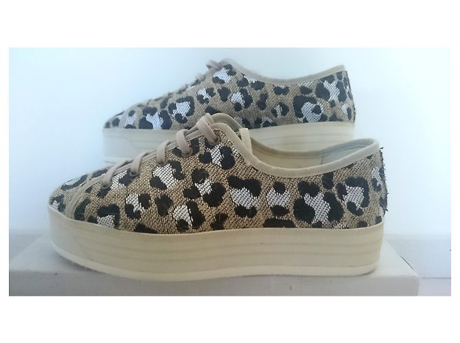 Sneakers piattaforma ANNIEL Beige Crudo Stampa leopardo Taupe - vista 2