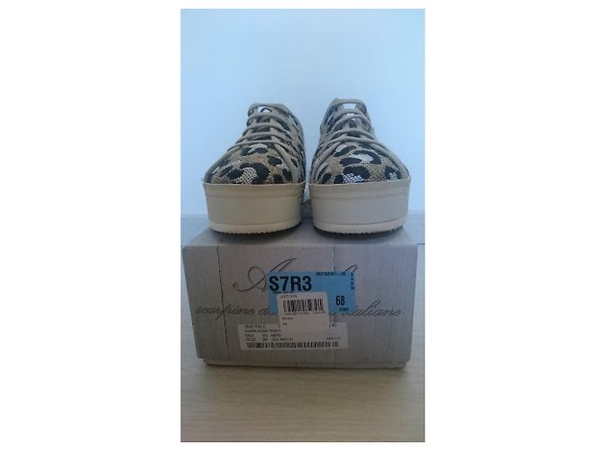 Sneakers piattaforma ANNIEL Beige Crudo Stampa leopardo Taupe - vista 6