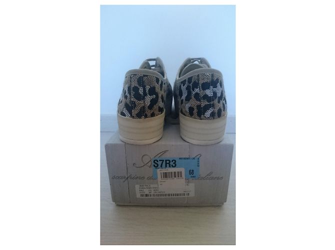 Sneakers piattaforma ANNIEL Beige Crudo Stampa leopardo Taupe - vista 7