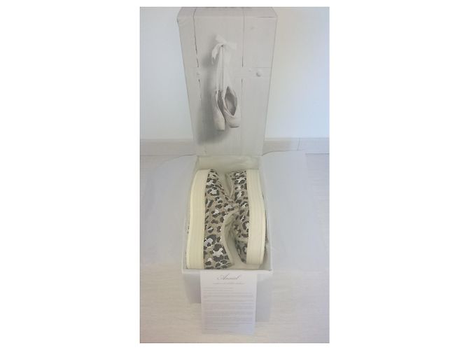 Sneakers piattaforma ANNIEL Beige Crudo Stampa leopardo Taupe - vista 9