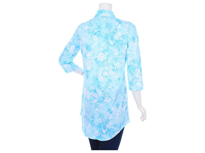 Camicia lunga Ralph Lauren blu e bianca Bianco - vista 2