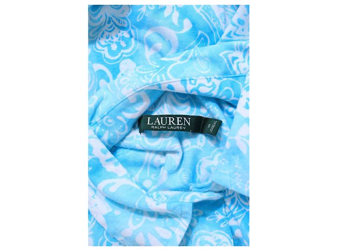 Camicia lunga Ralph Lauren blu e bianca Bianco - vista 3
