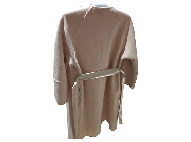 Autre Marque Abrigo Largo Reversible de Lana Rosa Beige - vista 2