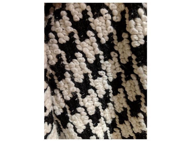 Abrigo largo de lana Carolina Herrera con bufanda Negro Blanco - vista 4