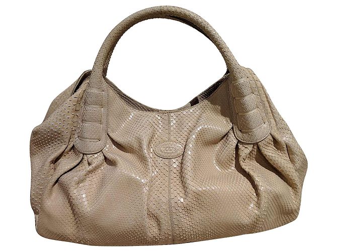 Borsa Tod's in pitone beige - vista 2