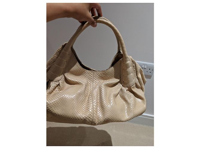 Borsa Tod's in pitone beige - vista 4