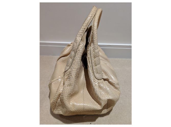 Borsa Tod's in pitone beige - vista 5