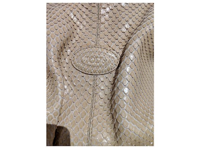 Borsa Tod's in pitone beige - vista 6